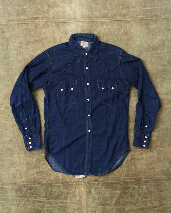 Second Hand Joe McCoy Sawtooth Denim Western Shirt Size M (15-15,1/2)