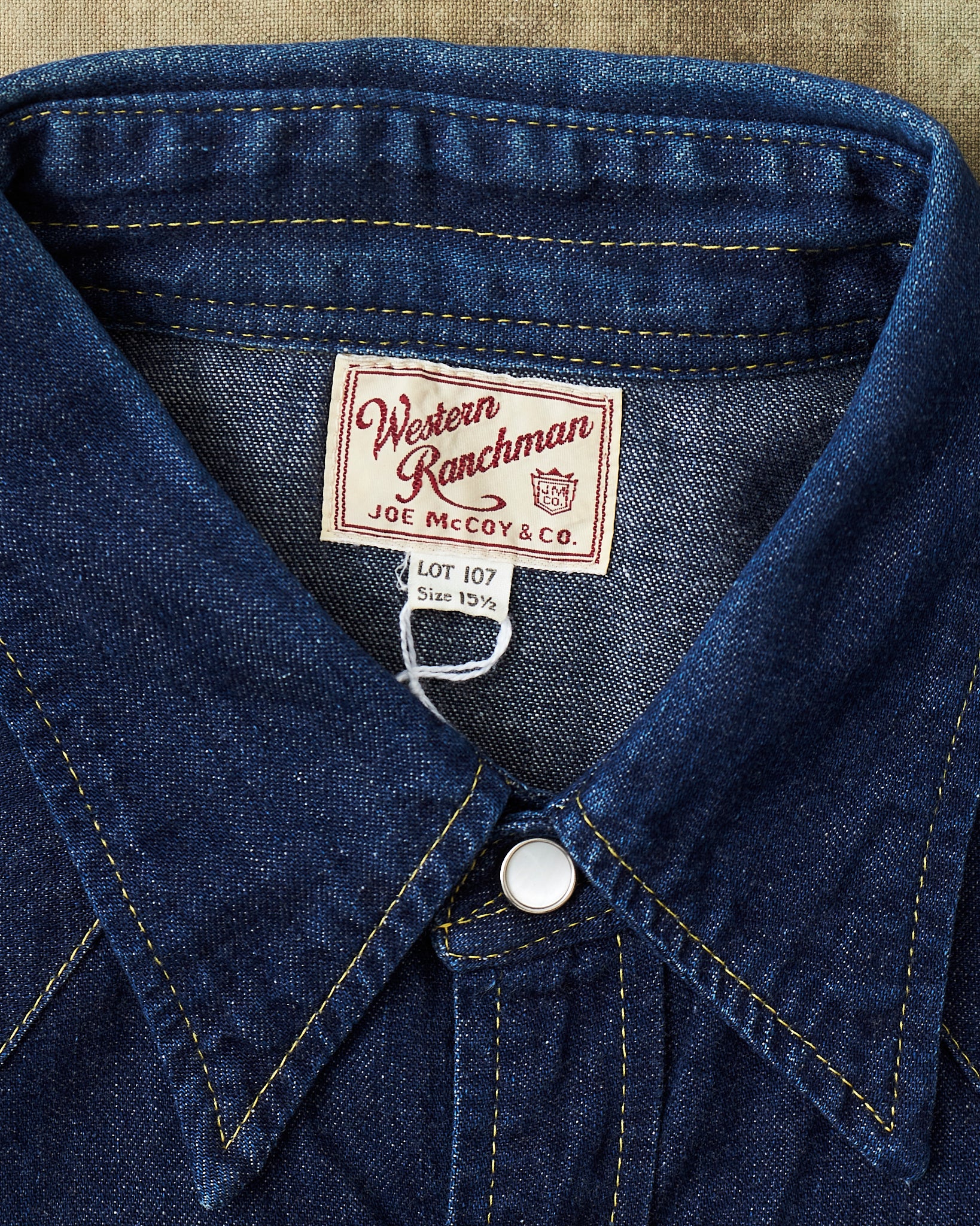 Second Hand Joe McCoy Sawtooth Denim Western Shirt Size M (15-15,1