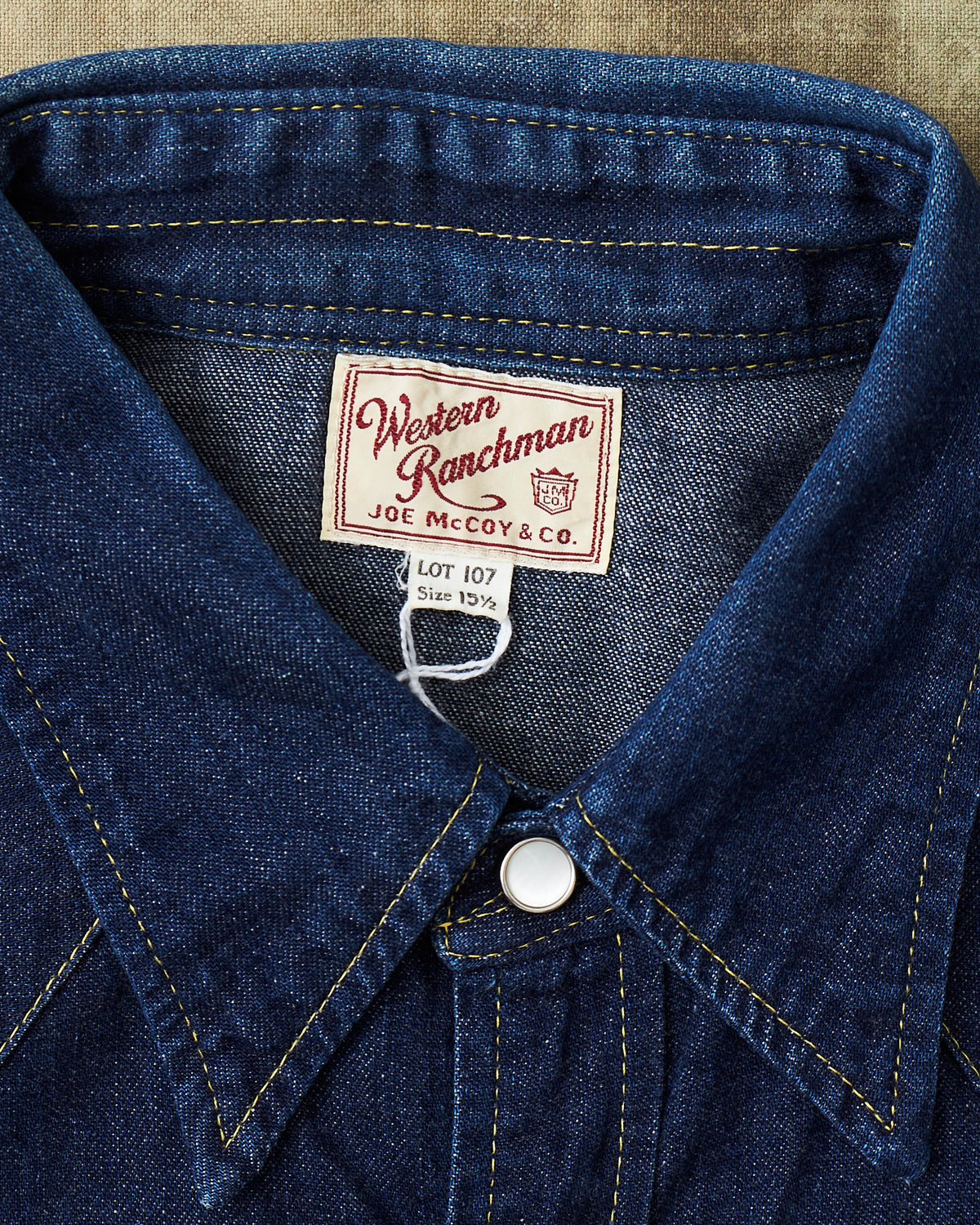 Second Hand Joe McCoy Sawtooth Denim Western Shirt Size M (15-15,1 