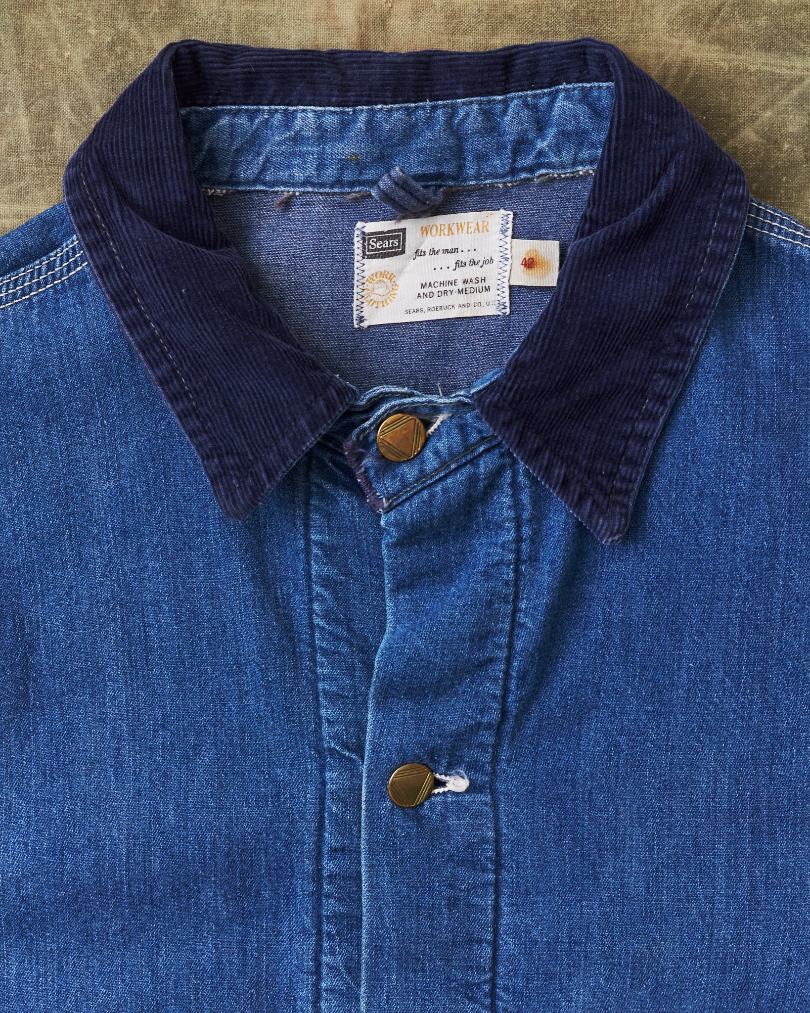 け*ゃ様 40〜50s sears roebucks シャンブレーシャツ 襤褸 40〜50s
