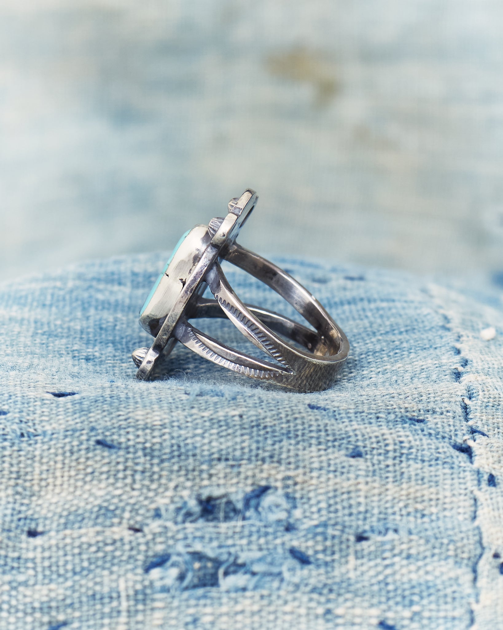 Larry Smith 4 Point Turquoise Ring RG-0065 – Second Sunrise