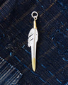 Larry Smith Eagle Head Kazekiri Feather Pendant EFNL-0048 (18K GOLD ACCENT)