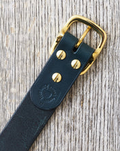 Lone Wolf Leather Belt Tärnsjö Dark Green Veg Tanned Oblong Buckle