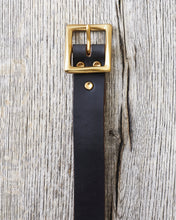 Lone Wolf Leathers Belt Dark Blue Horween CXL Twisted Brass Buckle