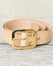 Lone Wolf Leather Belt Tärnsjö Natural Veg Tanned Octagon Buckle