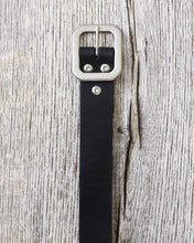 Lone Wolf Leather Belt Tärnsjö Black Veg Tanned Matt Nickel Octagon Buckle