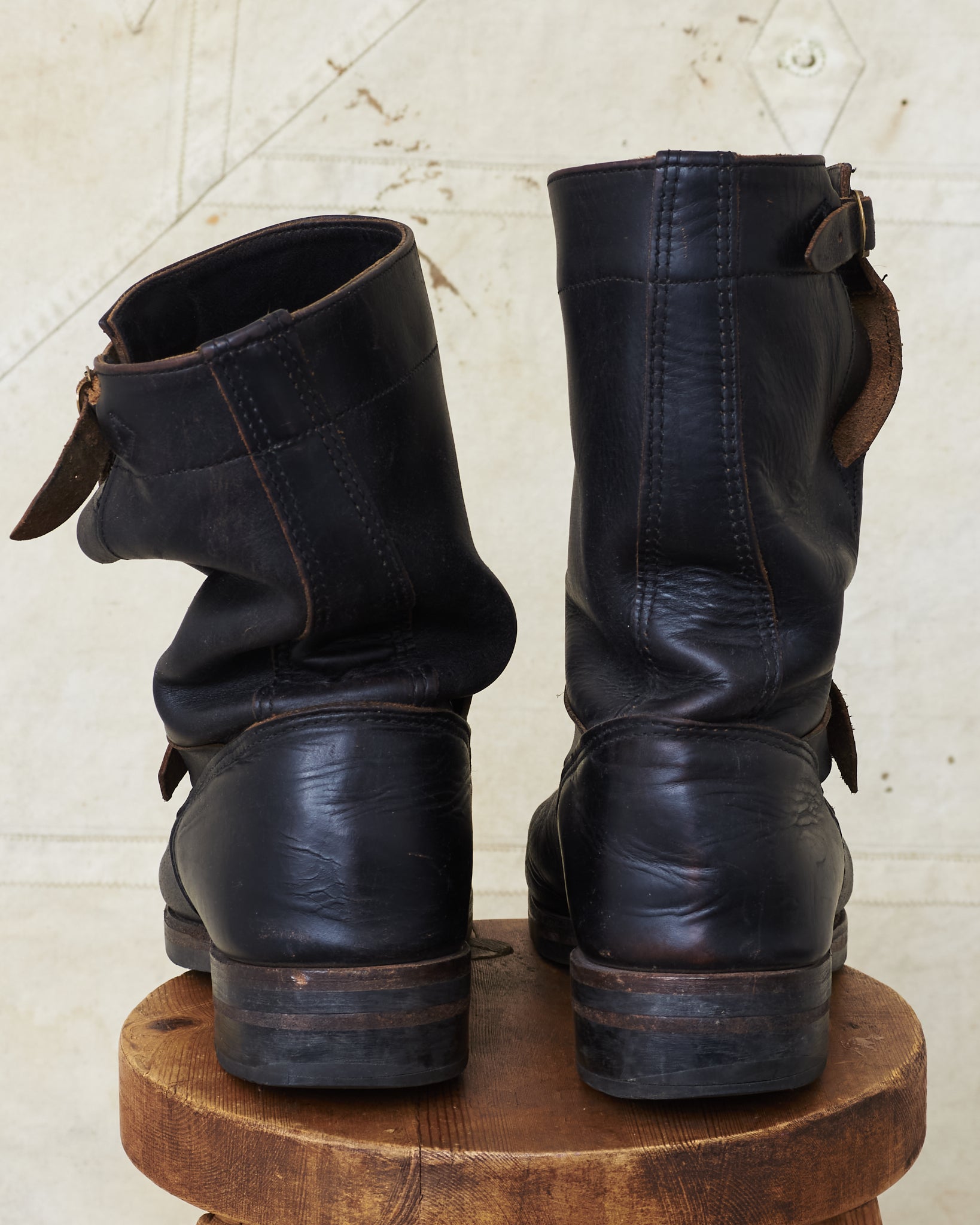 Second Hand Double RL Murdock Engineer Boots Black Size US 10