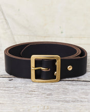 Lone Wolf Leathers Belt Black Horween CXL Brass Buckle