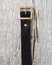 Lone Wolf Leathers Belt Black Horween CXL Brass Buckle