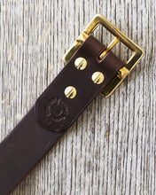 Lone Wolf Leather Belt Tärnsjö Dark Brown Veg Tanned Garrison Buckle