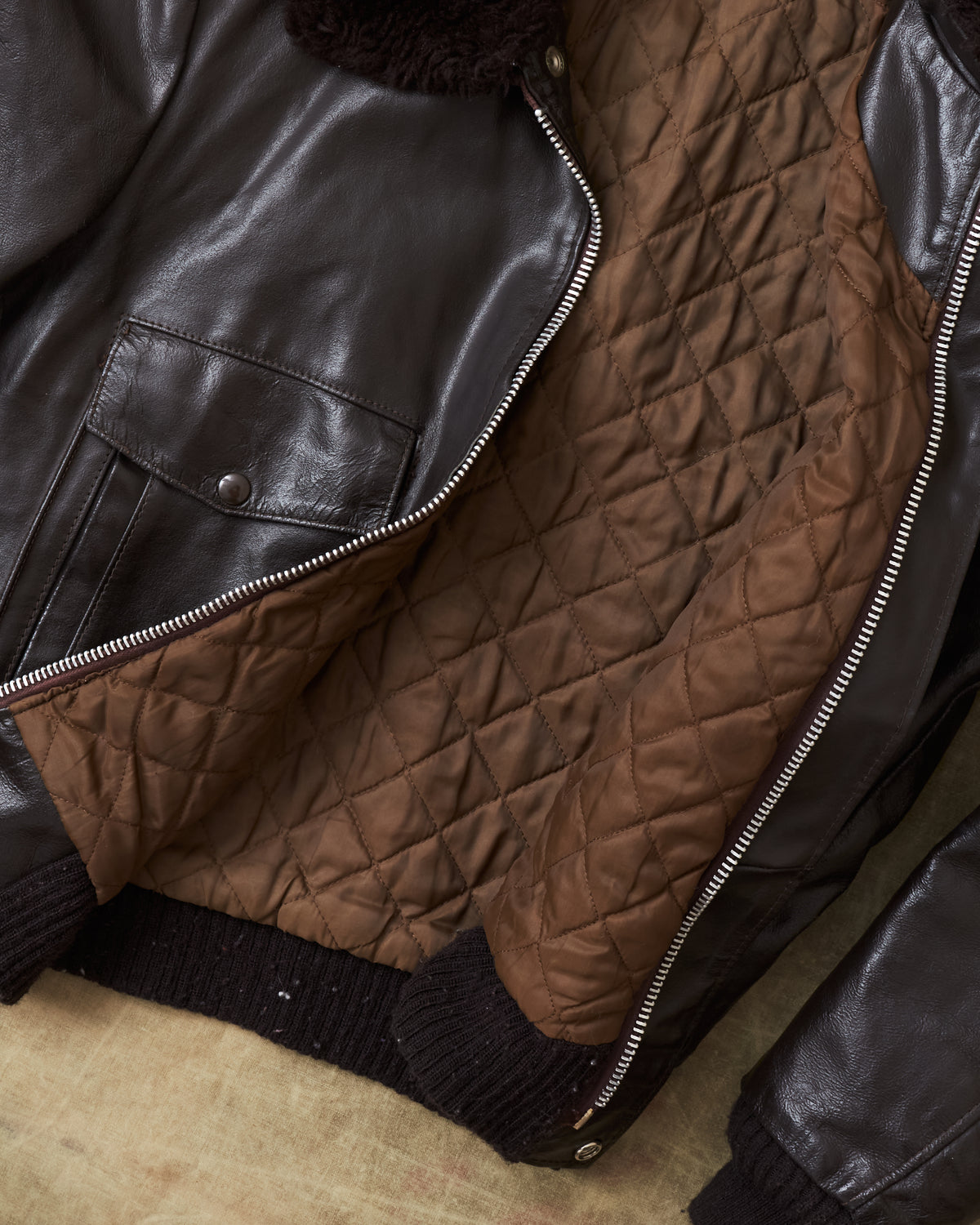 Vintage Gino Leather Flight Jacket Brown Size 38 / Small