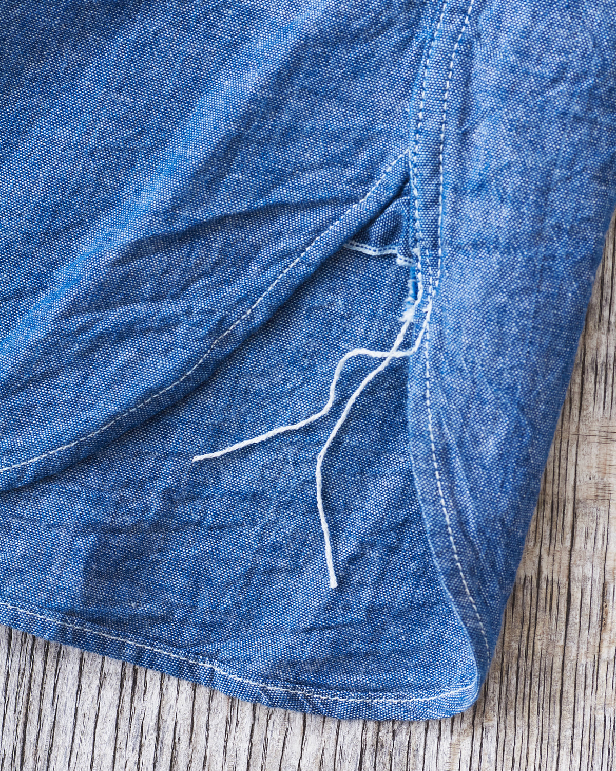 Buzz Rickson's Blue Chambray Work Shirt Blue 30th Anniversary With Embroidery BR29184