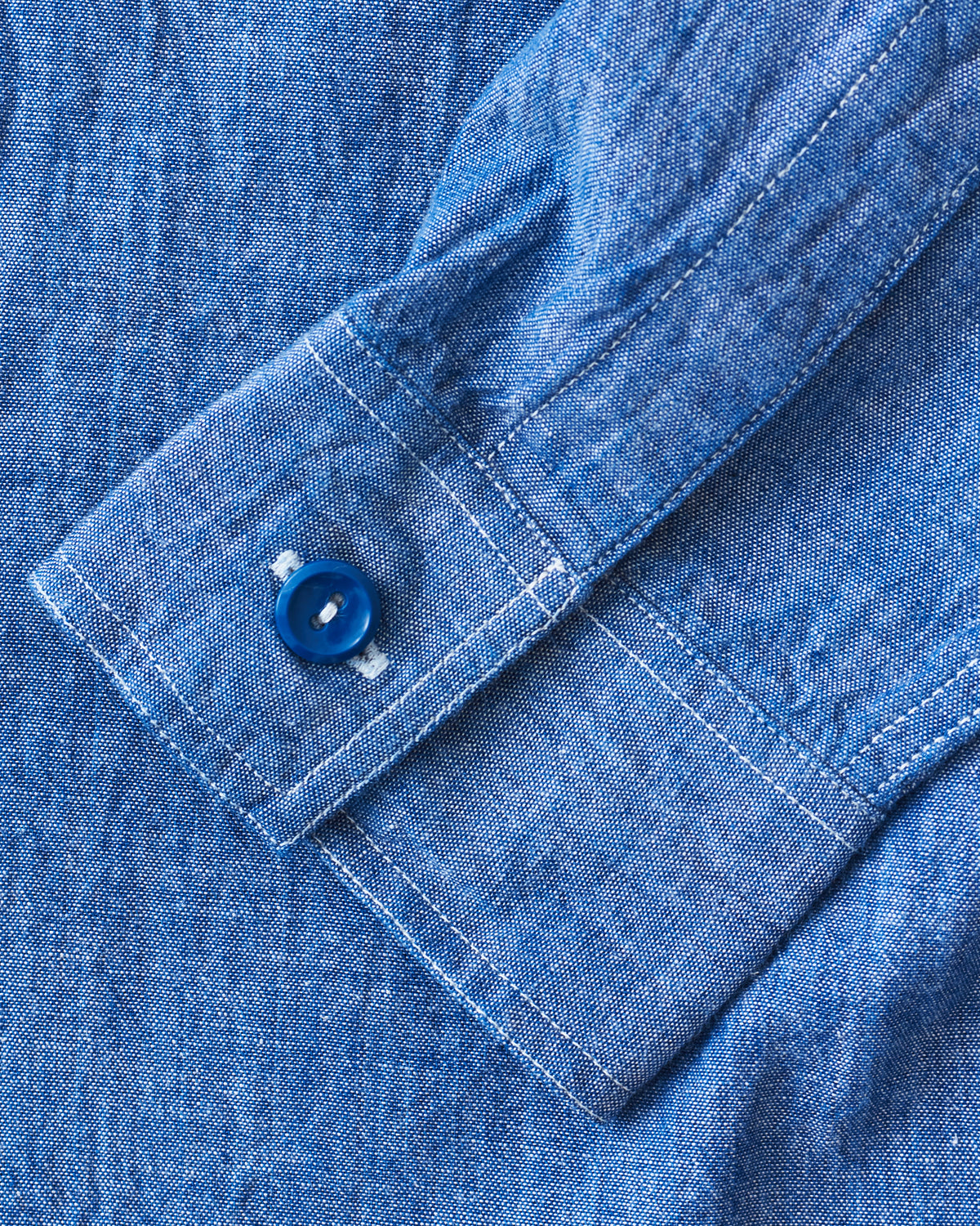 Buzz Rickson's Blue Chambray Work Shirt Blue 30th Anniversary With Embroidery BR29184