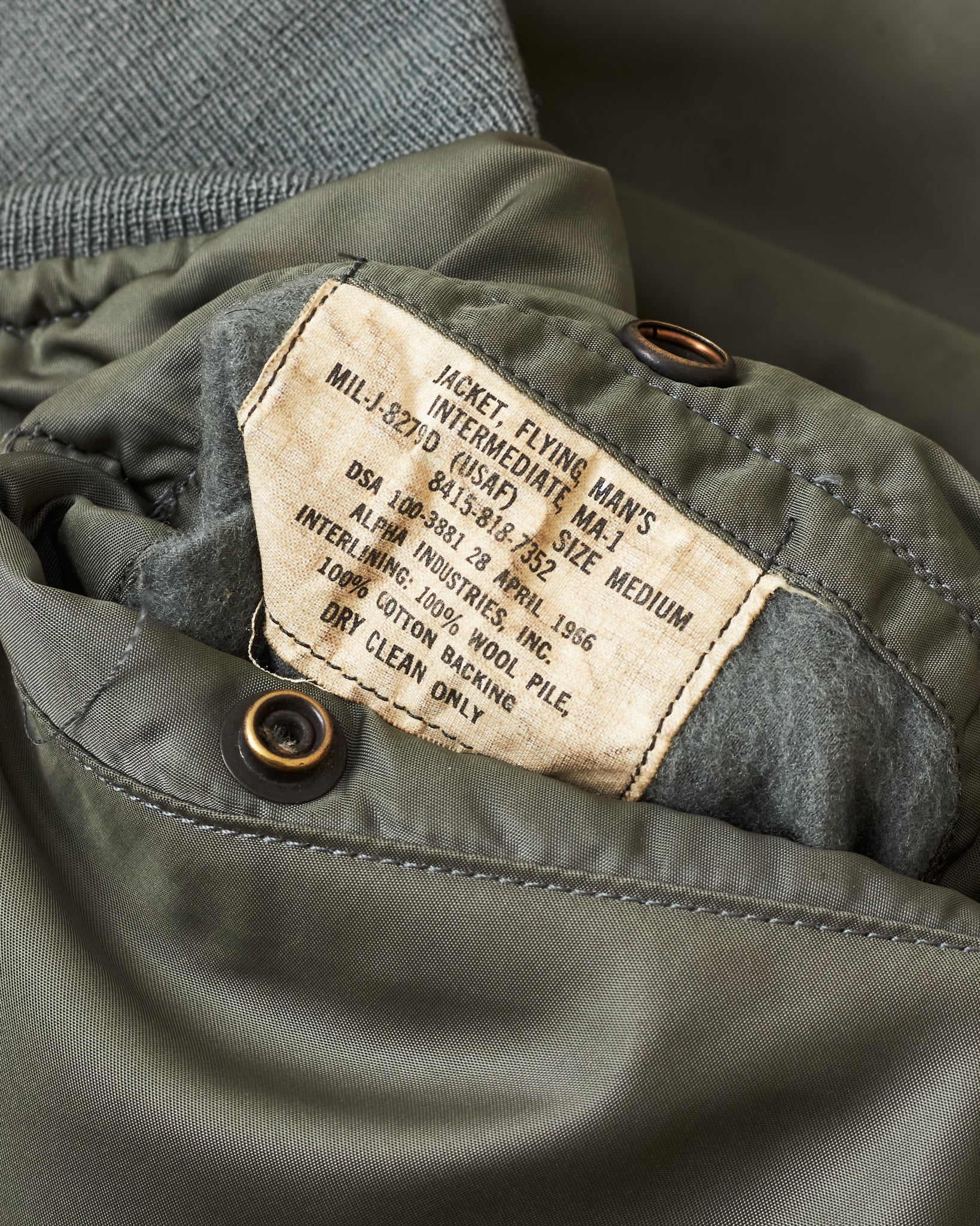 Vintage Alpha Industries USAF 1966 MA-1 Jacket Size Medium