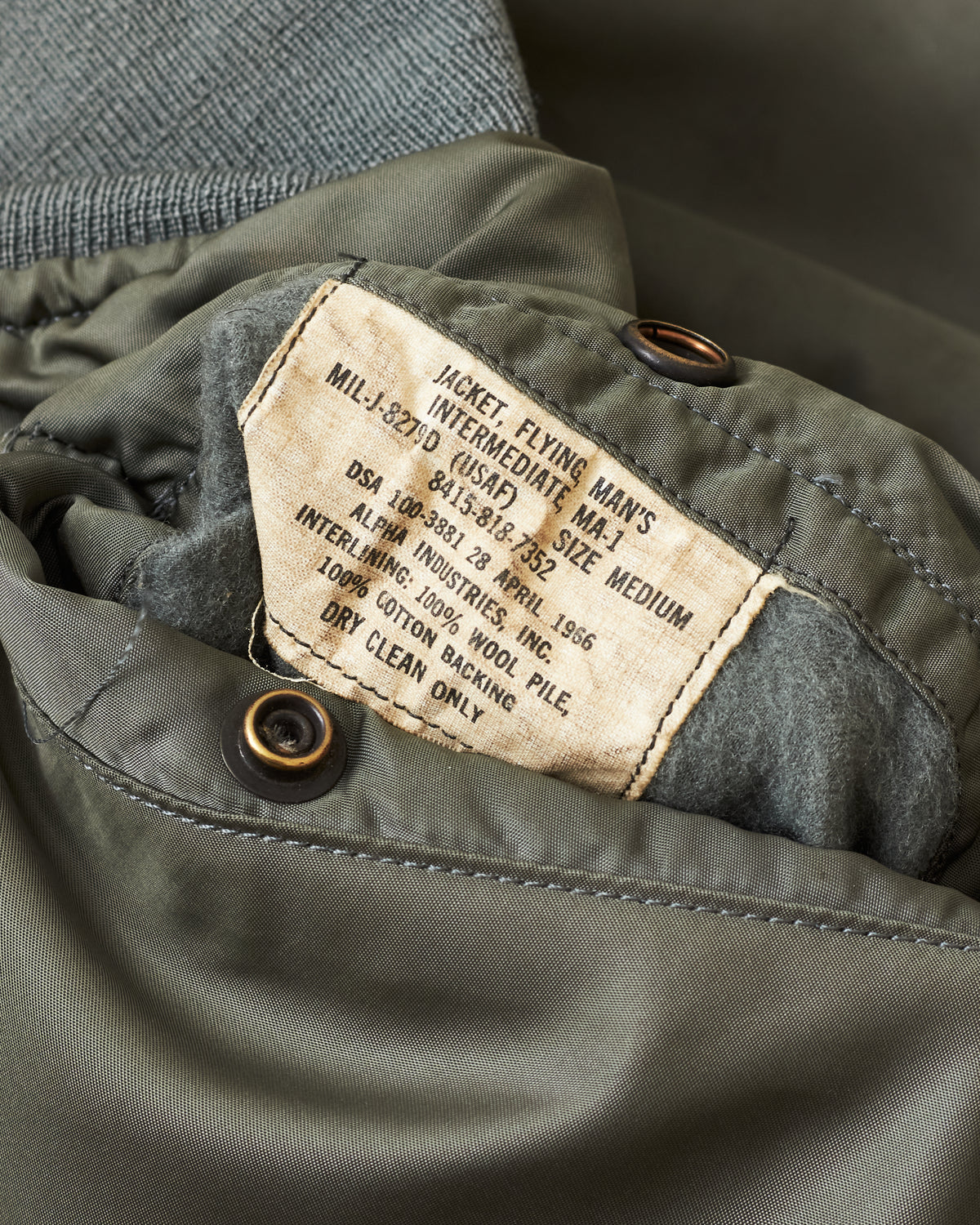 Vintage Alpha Industries USAF 1966 MA-1 Jacket Size Medium