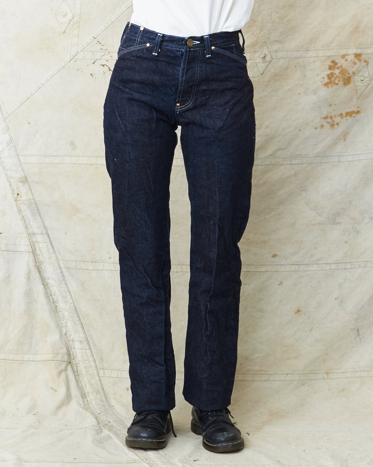 Tender Type 125 High Straight Jeans 16 oz Rinsed Selvage Denim