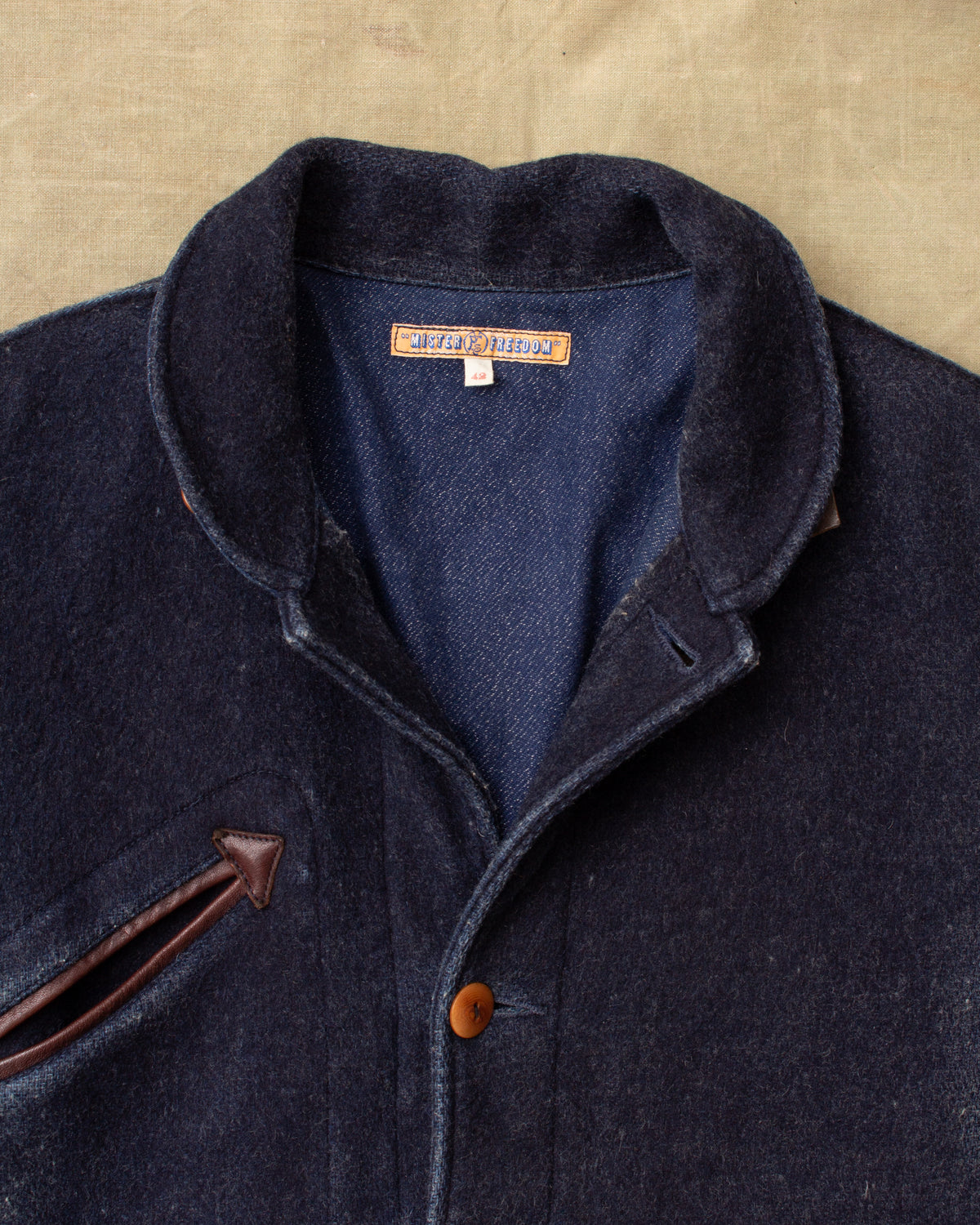 Second Hand Mister Freedom Jacket Chaparral Blouse Indigo Melton Wool Size 42