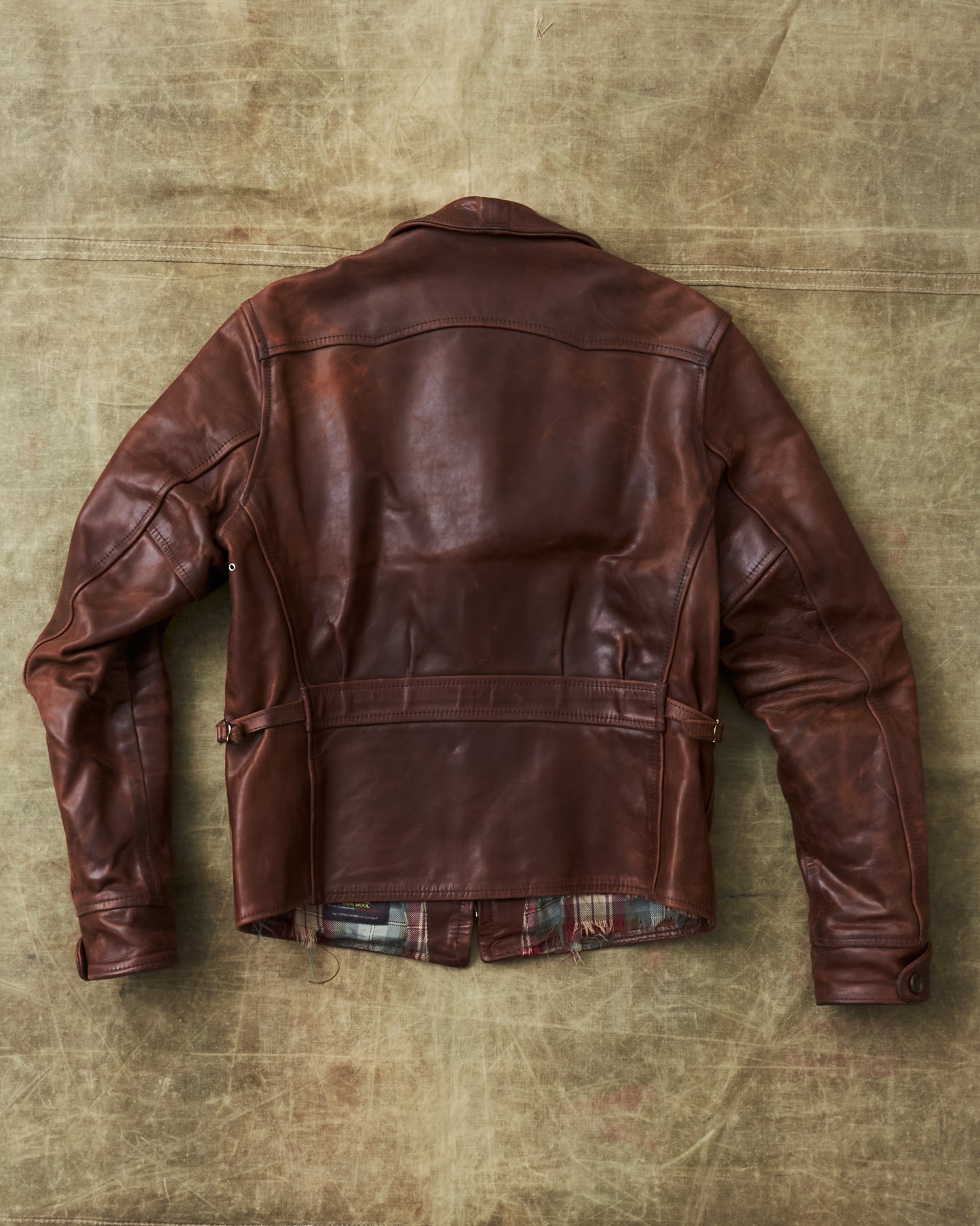 Second Hand Aero Leathers Classic 1930s Half Belt Horsehide Brown Jacket 42