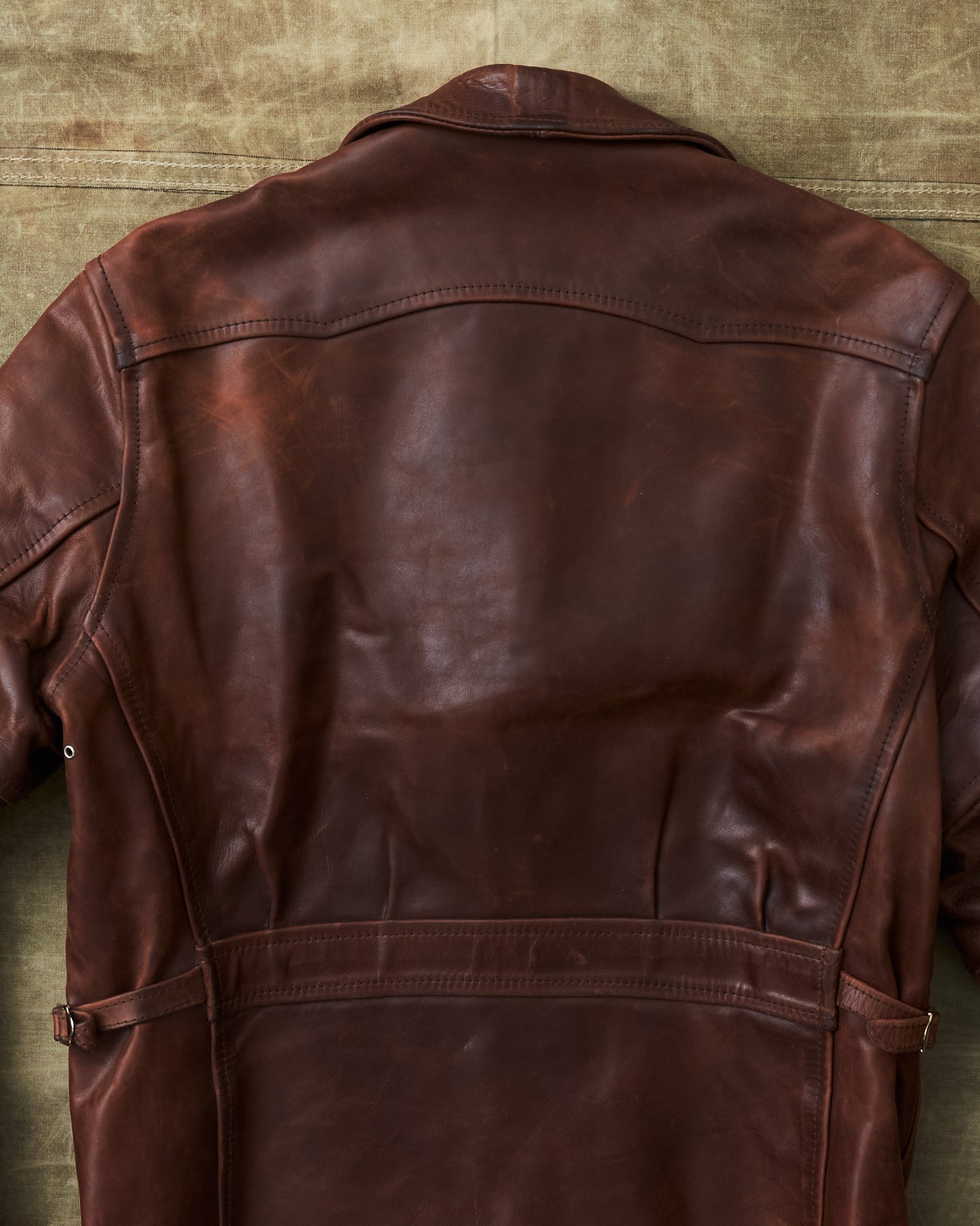 Second Hand Aero Leathers Classic 1930s Half Belt Horsehide Brown Jacket 42