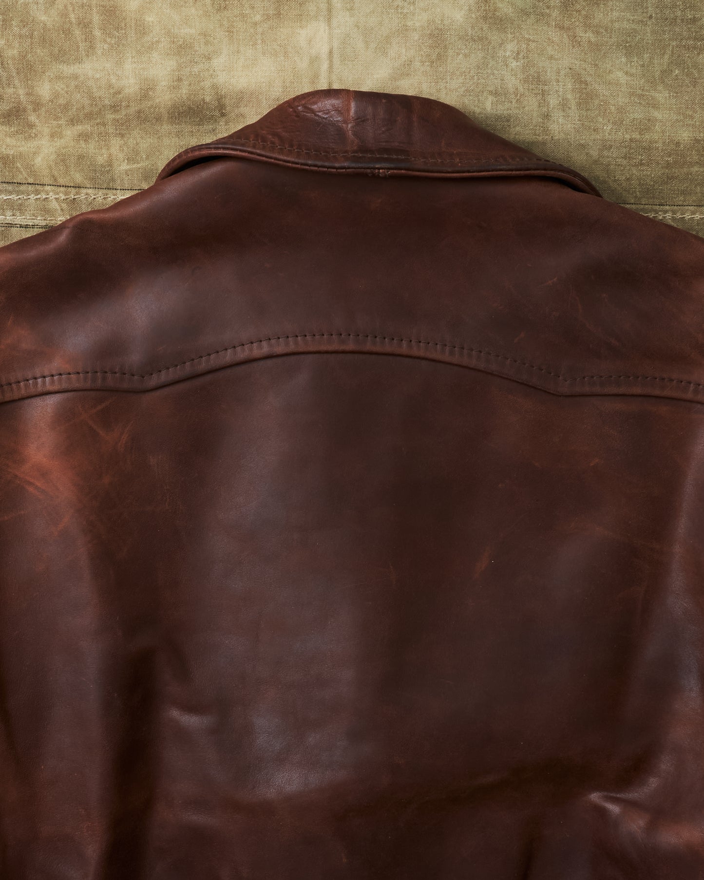 Second Hand Aero Leathers Classic 1930s Half Belt Horsehide Brown Jacket 42
