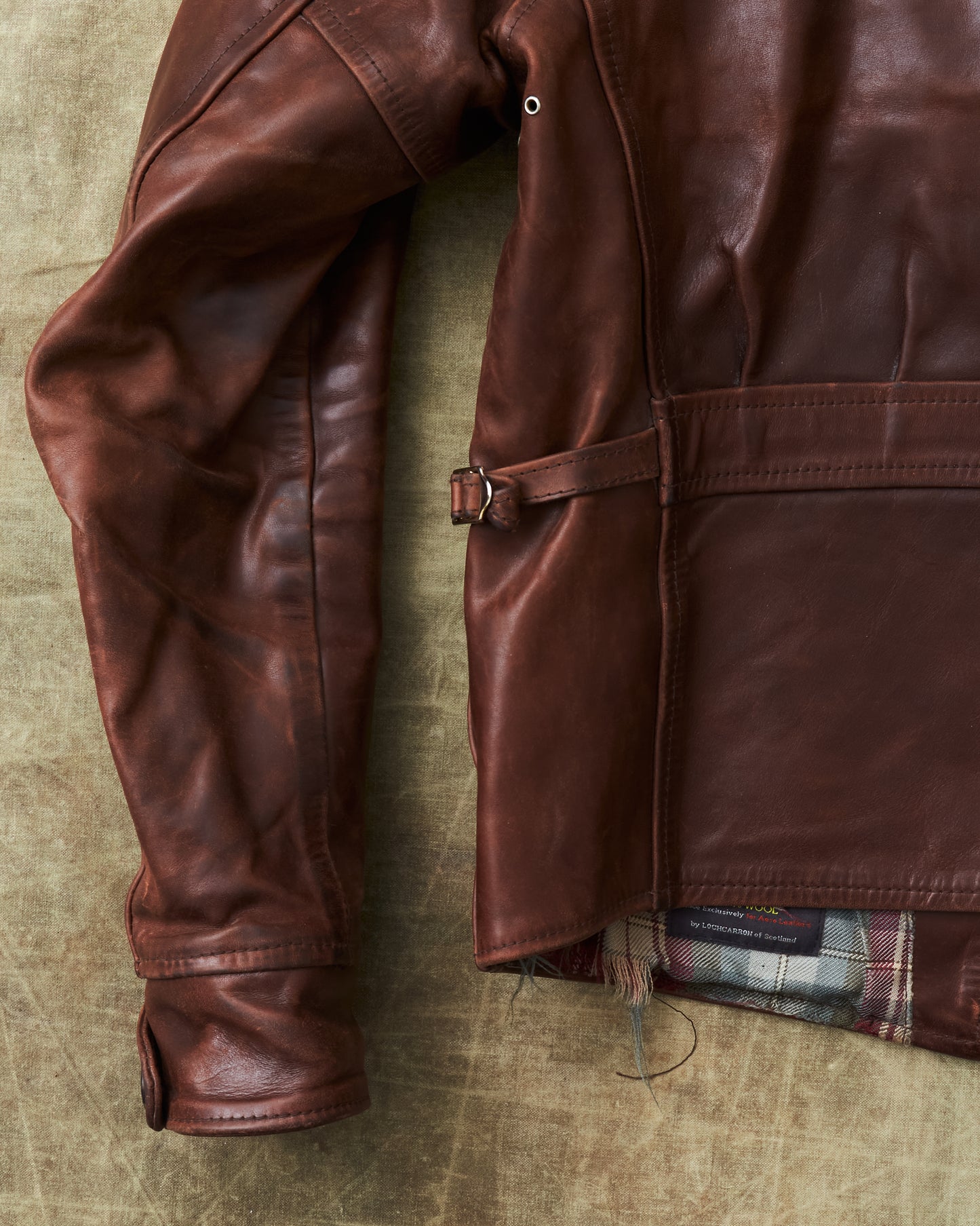 Second Hand Aero Leathers Classic 1930s Half Belt Horsehide Brown Jacket 42