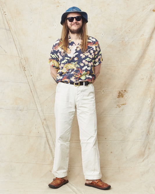 Sun Surf SS39414 Rayon Hawaiian Shirt "The Triangular Fight"