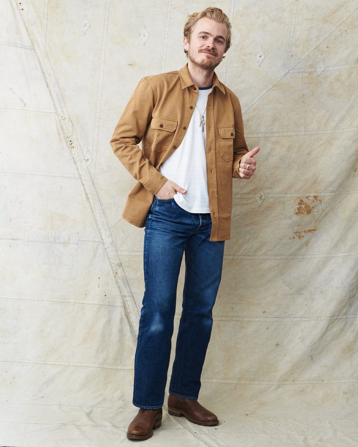 Indigofera Alamo Shirt Khaki Beige