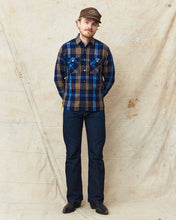 Sugar Cane & Co Fiction Romance 6.2 Oz Indigo Check Work Shirt SC29386