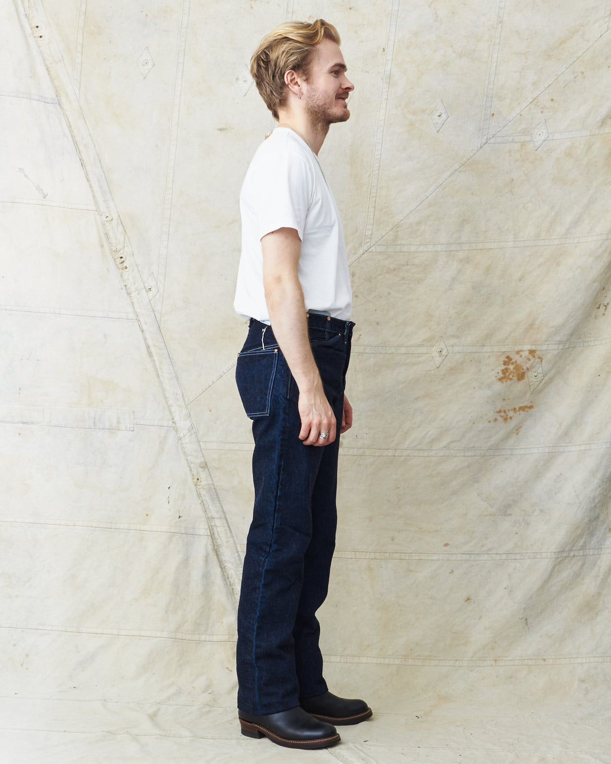 Tender Type 125 High Straight Jeans 16 oz Rinsed Selvage Denim