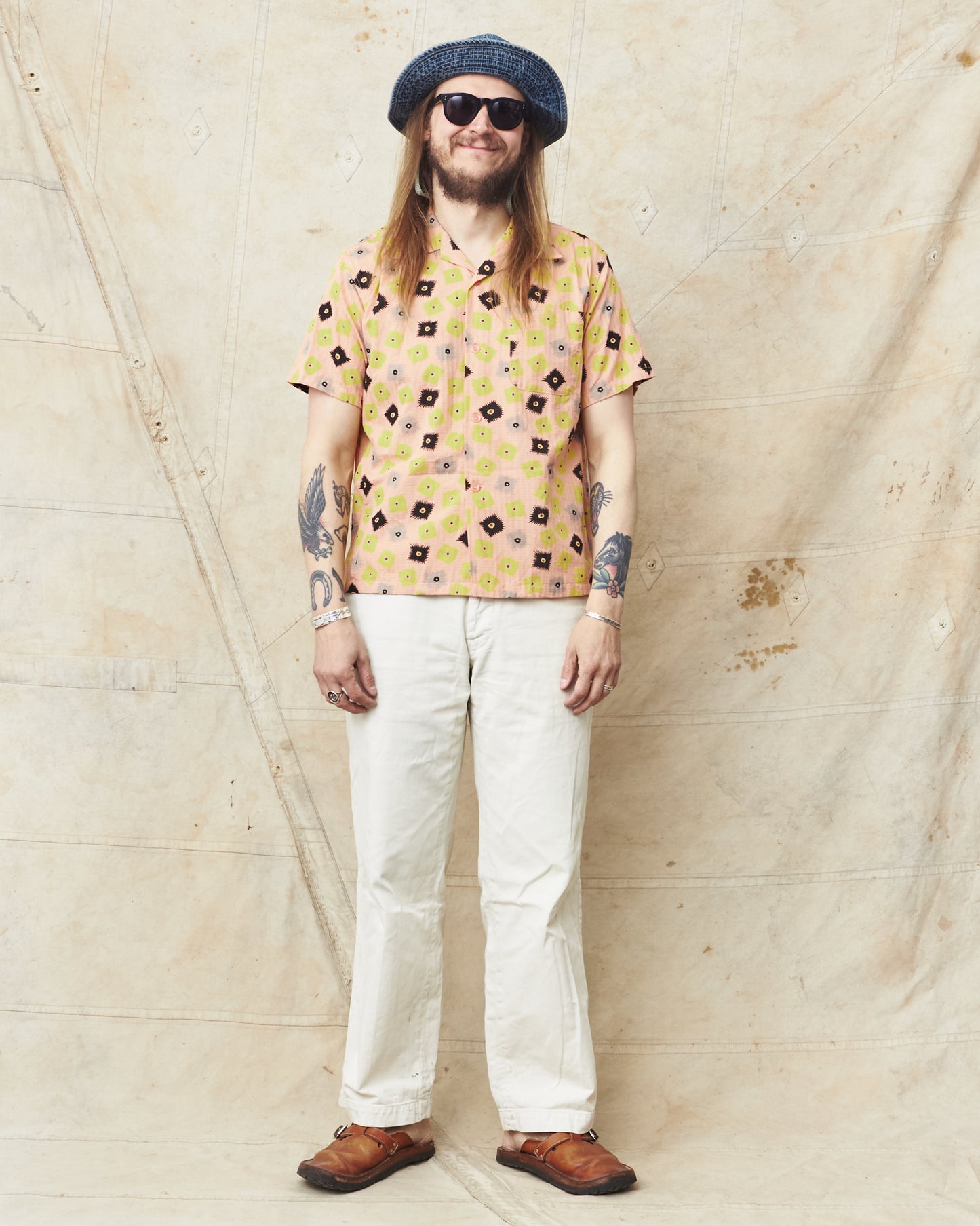 Star of Hollywood  SH39499 Dobby Cotton Open Shirt “Explosion” Pink