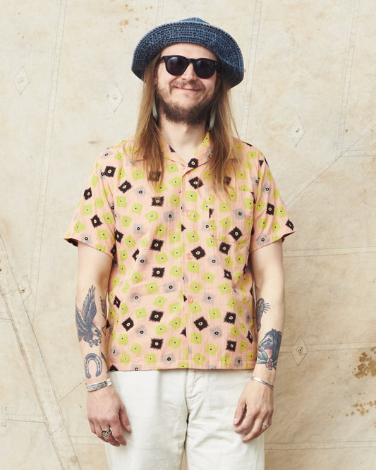 Star of Hollywood  SH39499 Dobby Cotton Open Shirt “Explosion” Pink