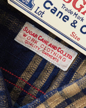 Sugar Cane & Co Fiction Romance 6.2 Oz Indigo Check Work Shirt SC29386