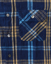 Sugar Cane & Co Fiction Romance 6.2 Oz Indigo Check Work Shirt SC29386