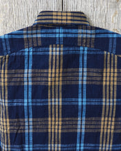 Sugar Cane & Co Fiction Romance 6.2 Oz Indigo Check Work Shirt SC29386