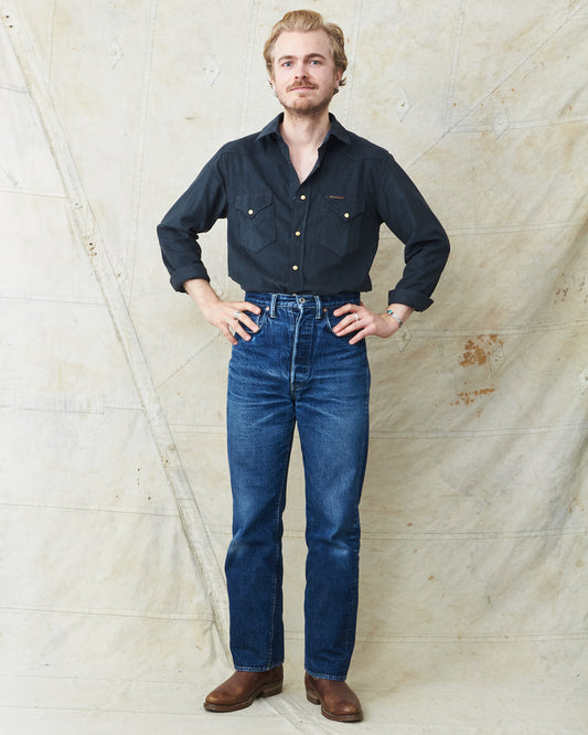 Indigofera Sideras Corduroy Shirt Petrol