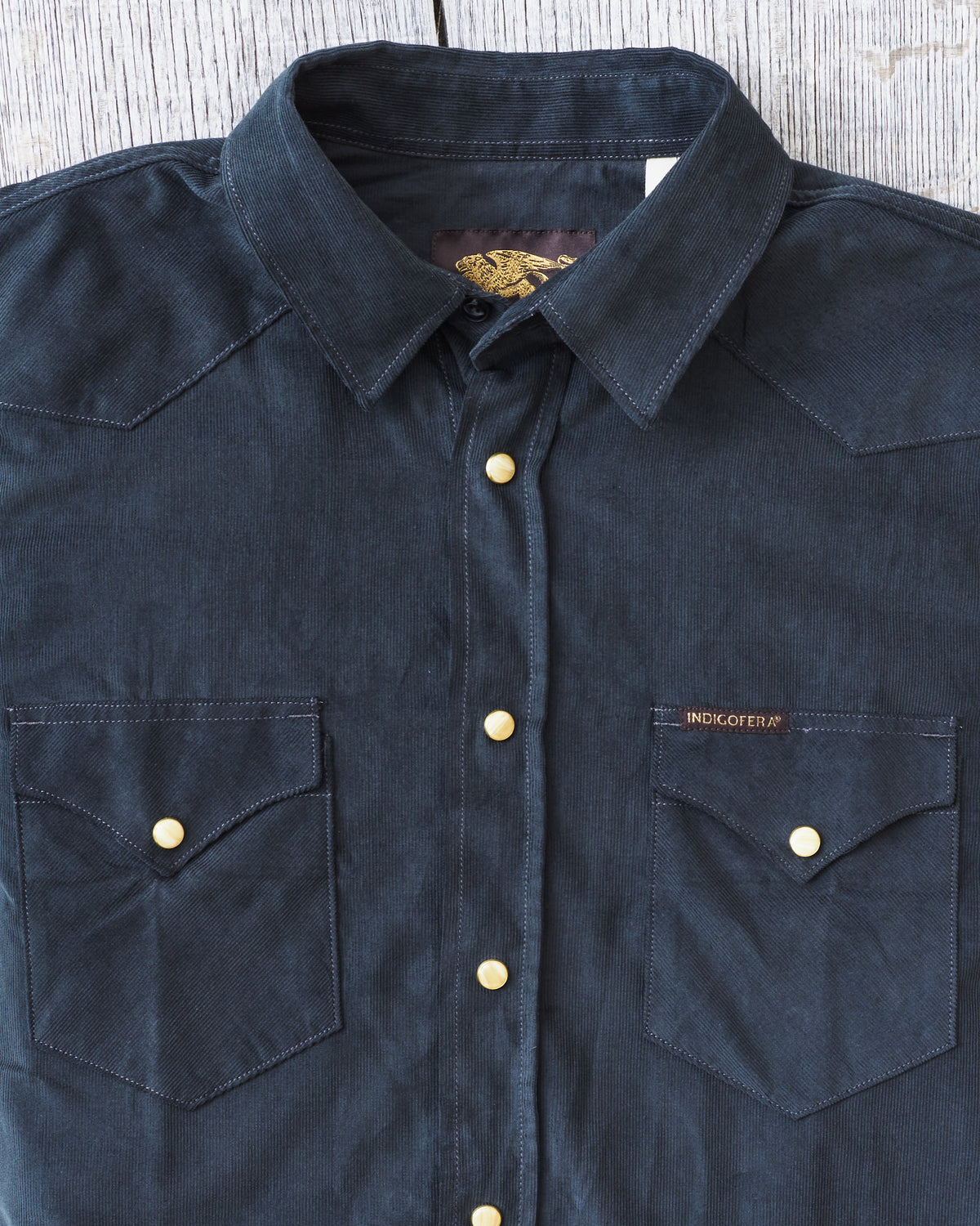 Indigofera Sideras Corduroy Shirt Petrol