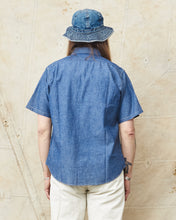 Sugar Cane & Co. Short Sleeve Blue Chambray Work Shirt SC37941