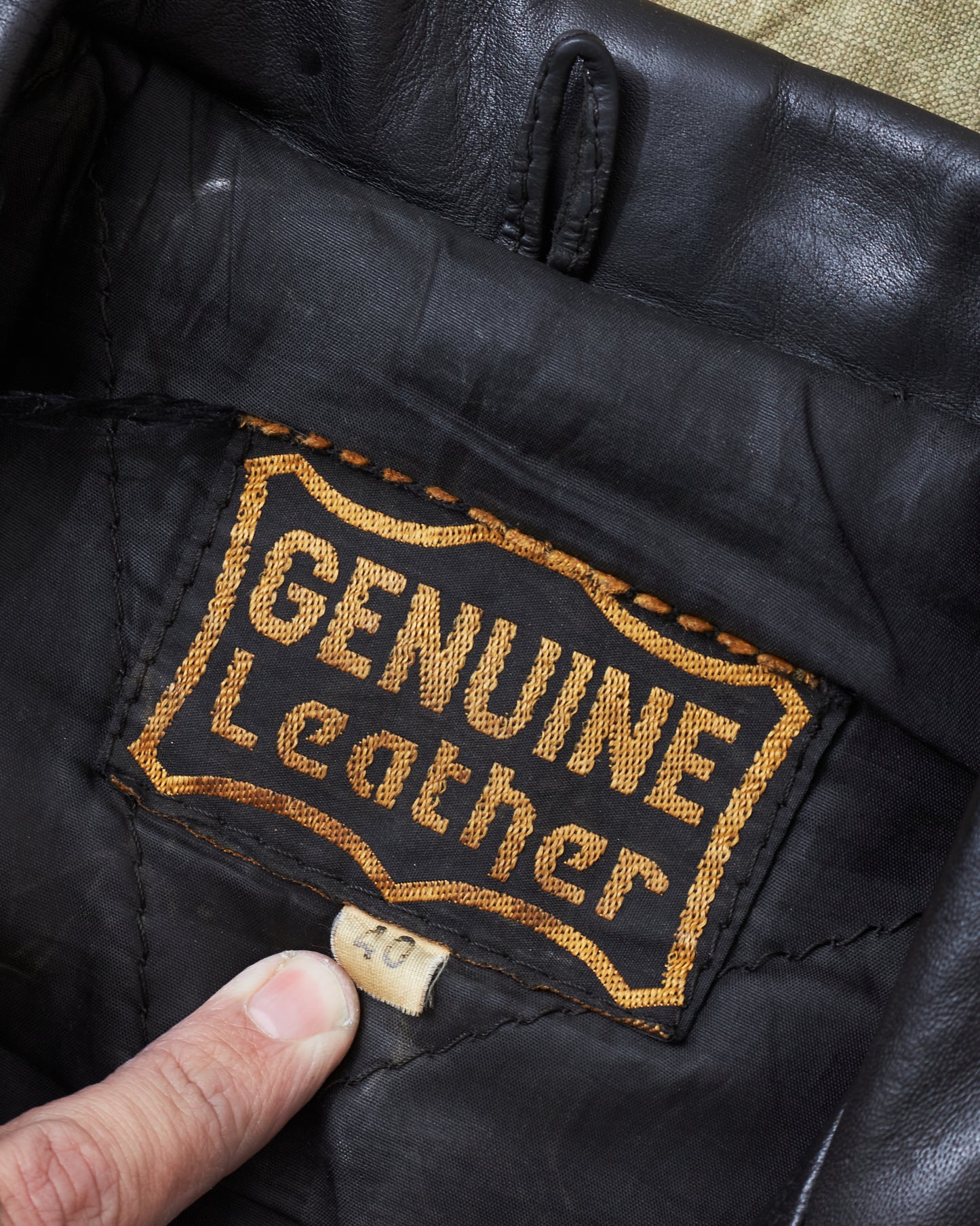 Second Hand Black Leather Biker Jacket Size 40