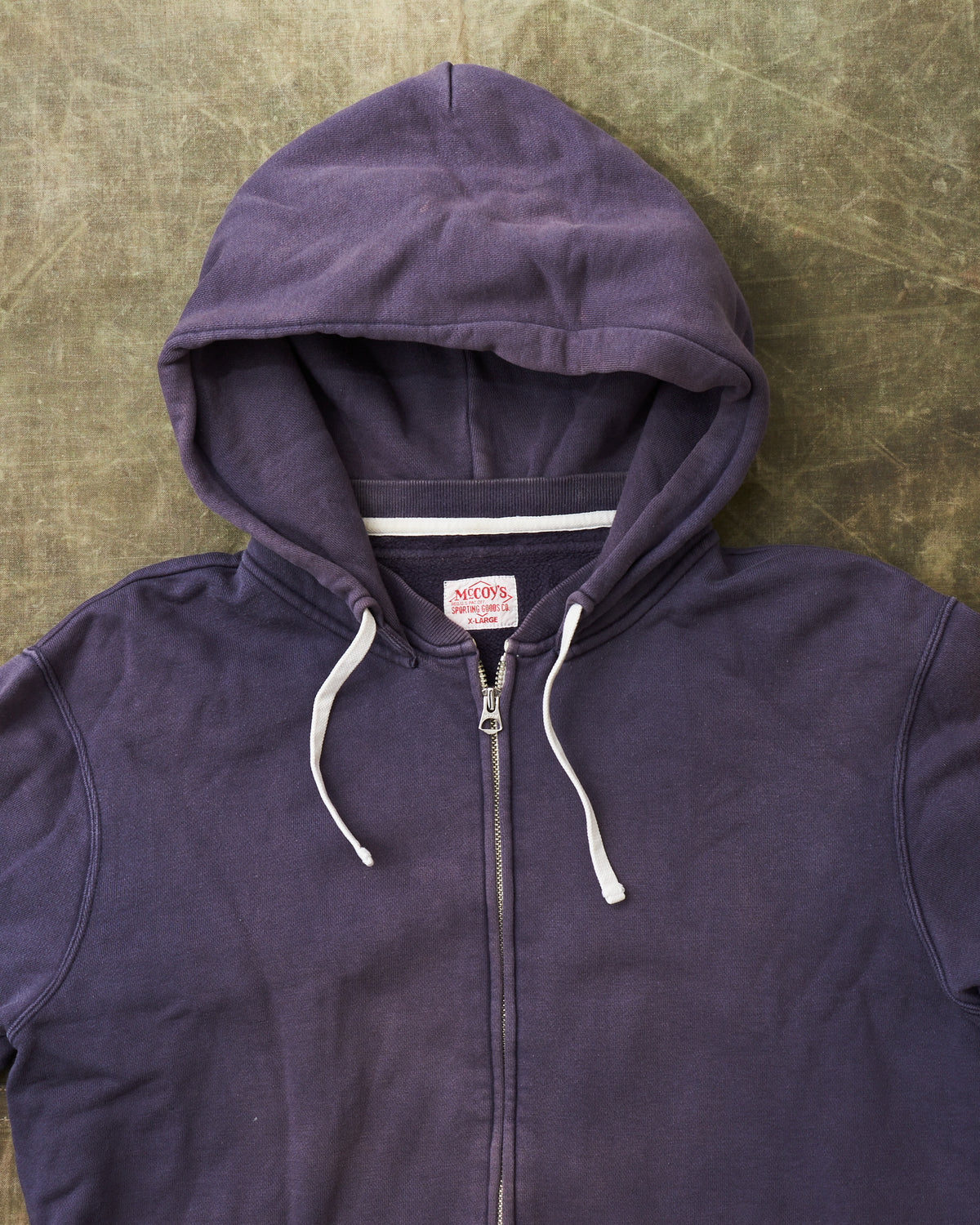 Second Hand Real McCoy's Mfg. Co. Zip Hoodie Gray/Purple Size XL
