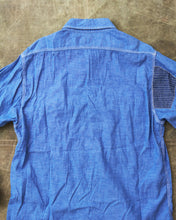 Second Hand Sugar Cane & Co. Vat Dye Chambray Work Shirt Sashiko Repaired Size XL