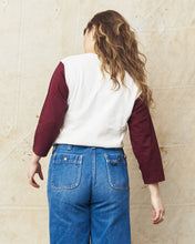 Warehouse & Co Three-Quarter Sleeve Baseball Shirt Cream/Bordeaux