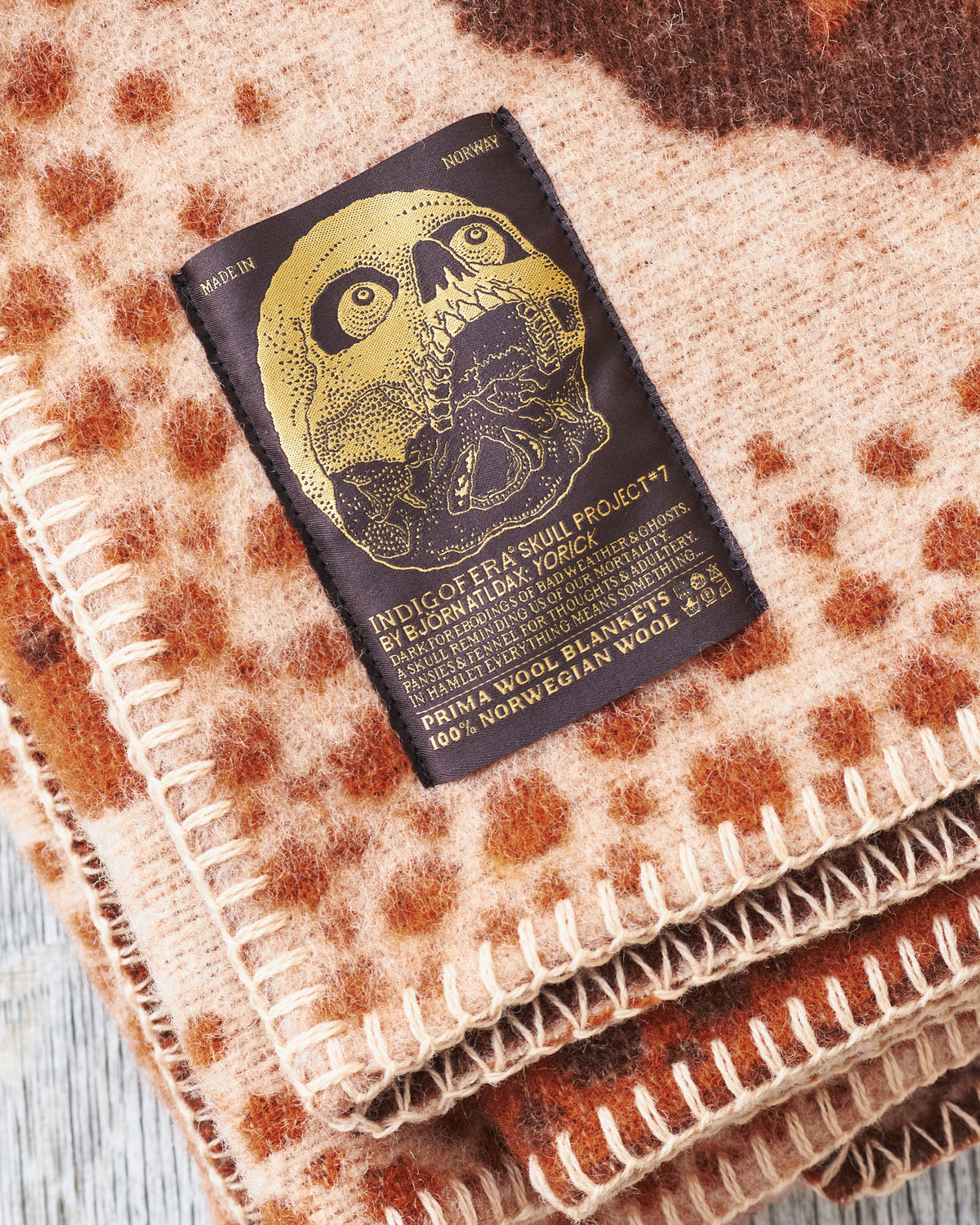 Indigofera x Björn Atldax Yorick Wool Blanket Pink/Rust Brown