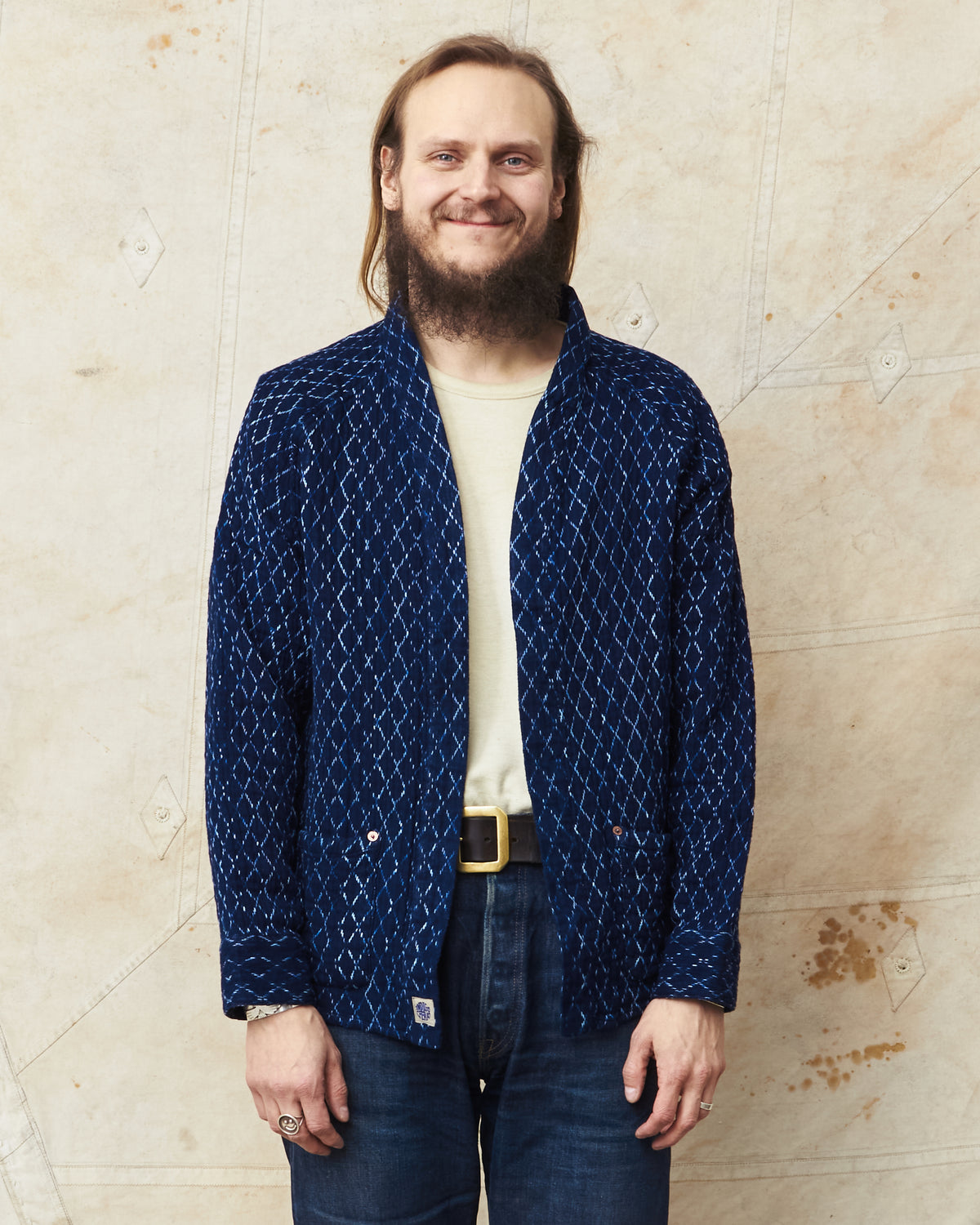 Indigofera Slowhand Shirt Indigo Kasuri Sashiko