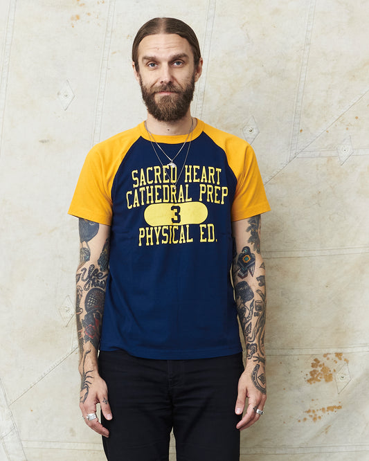 Whitesville Short Sleeve Raglan T-shirt Navy "Sacred Heart" WV78932