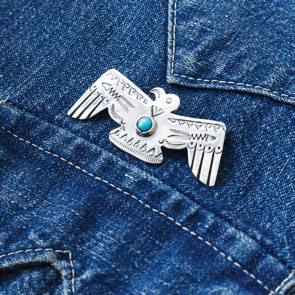 Larry Smith Flying Thunderbird Turquoise Pin OT-P0139