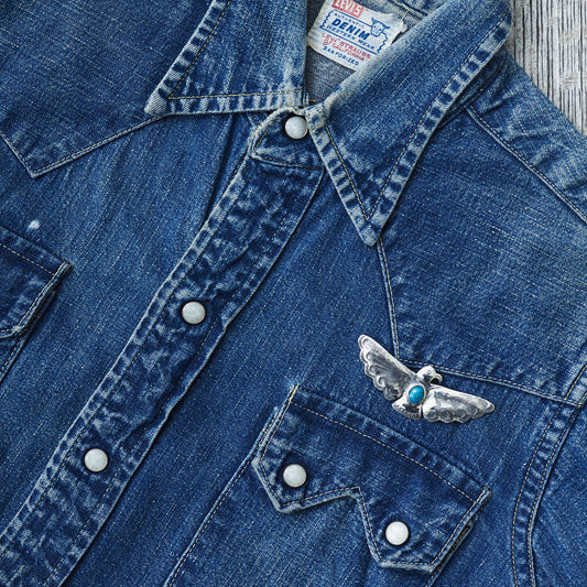 Larry Smith Open Wing Thunderbird Turquoise Pin OT-P0084