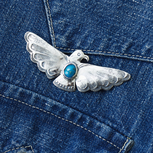 Larry Smith Open Wing Thunderbird Turquoise Pin OT-P0084