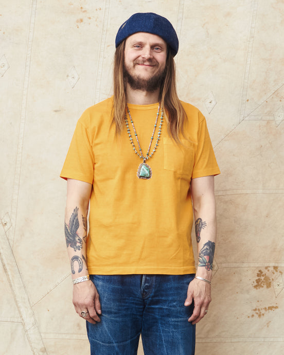 Whitesville Lot No. WV79531 Pigment Dye Pocket T-Shirt Yellow