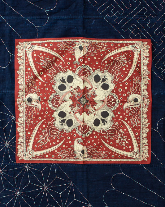 Indigofera Skull Bandana Red / White / Yellow