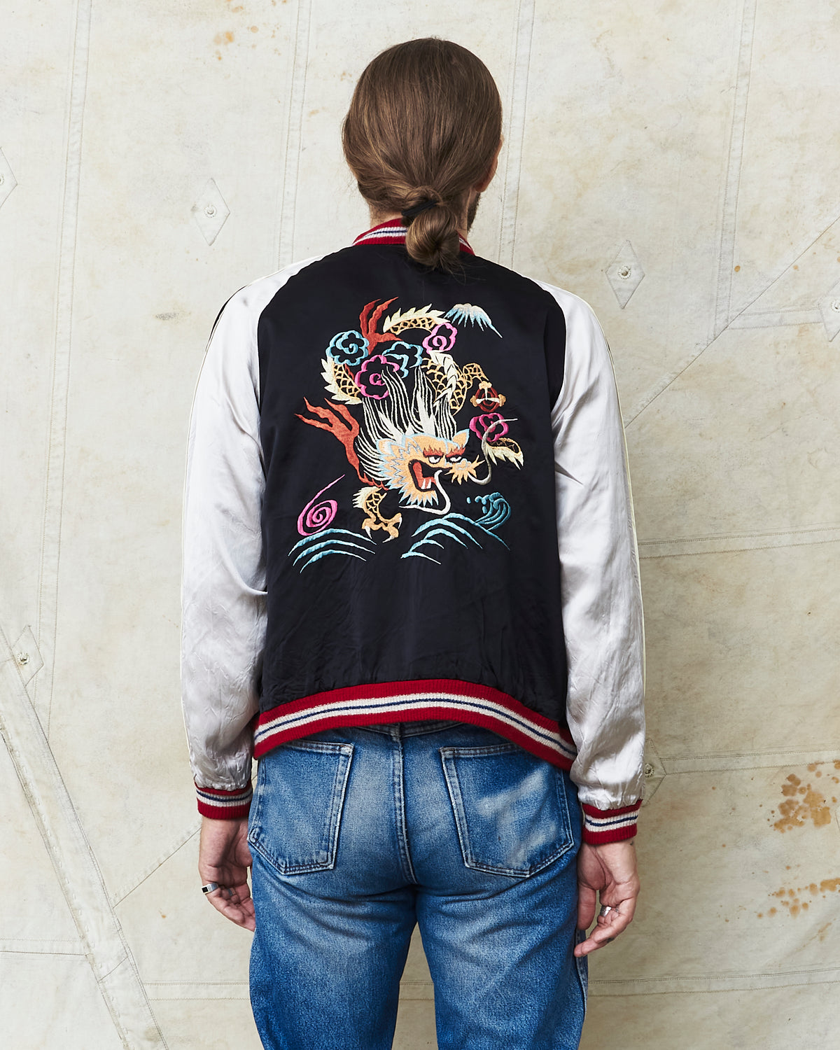 Tailor Toyo Early 1950s Style Acetate Souvenir Jacket "Sukajan" Dragon & Landscape